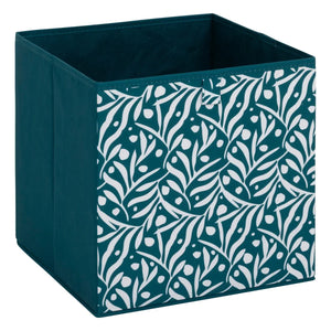 Кутия за съхранение 5five Mix & Modul Olivia, Принт, Нефтеносиня, 31x31 cm
