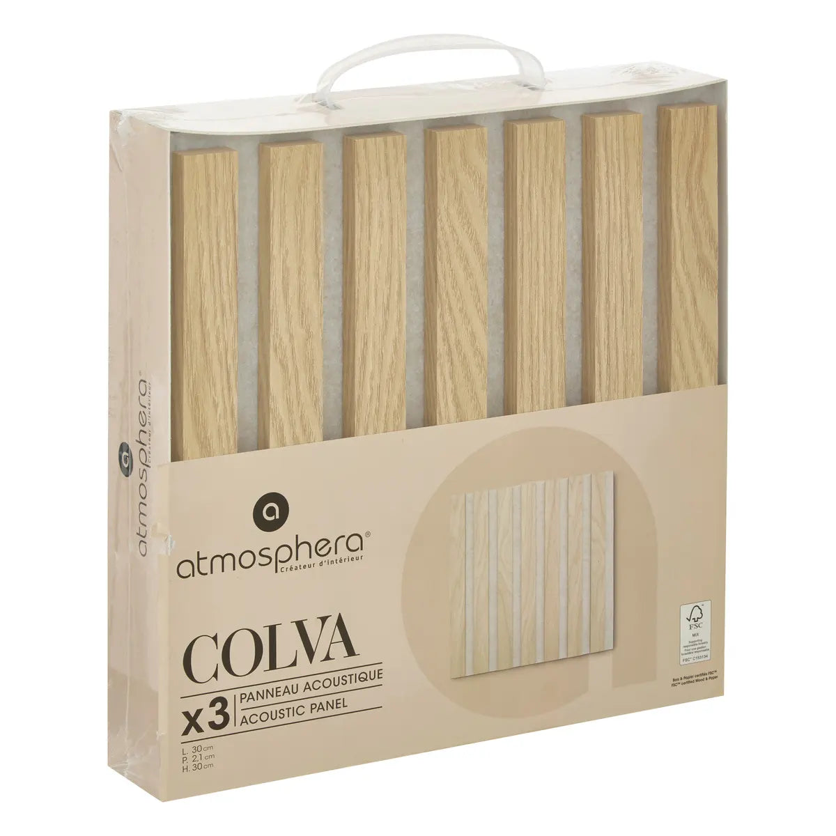 Сет декоративен панел atmosphera Colva, MDF, 30x30 cm, 3 бр