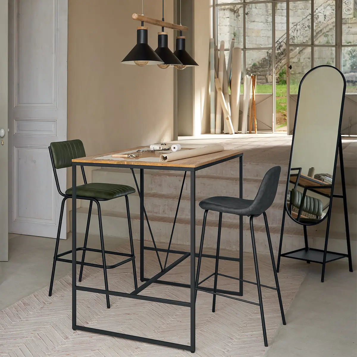 Bar stool Valdi, Gray