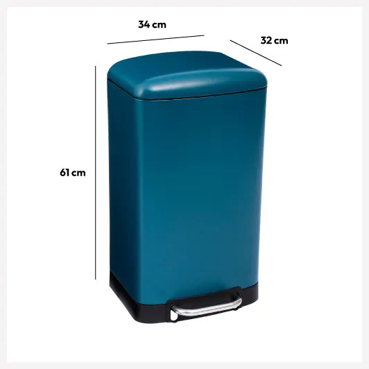 Trash can 5Five Retro Line, With pedal, Blue, 30 L