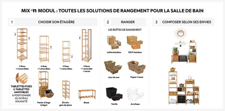 Кош за съхранение 5five, Бамбук, 31x15 cm