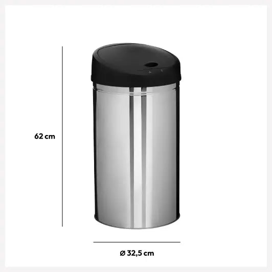 Автоматичен кош 5five Sensor, Кръгъл, Инокс, 42 l