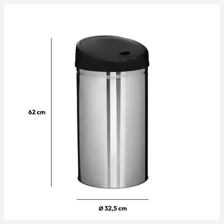 Автоматичен кош 5five Sensor, Кръгъл, Инокс, 42 l