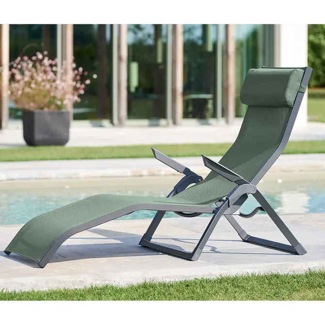 Сгъваем алуминиев шезлонг Hesperide Decima, Маслина/Графит