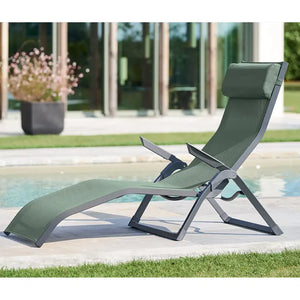 Сгъваем алуминиев шезлонг Hesperide Decima, Маслина/Графит
