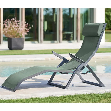 Сгъваем алуминиев шезлонг Hesperide Decima, Маслина/Графит