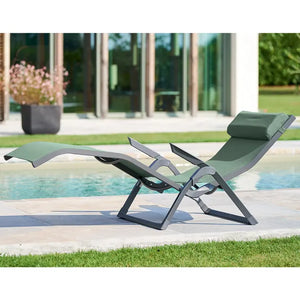 Сгъваем алуминиев шезлонг Hesperide Decima, Маслина/Графит