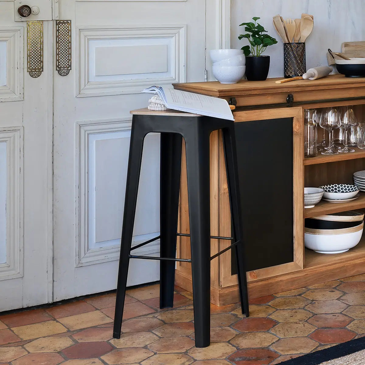 Bar stool Loga, Black