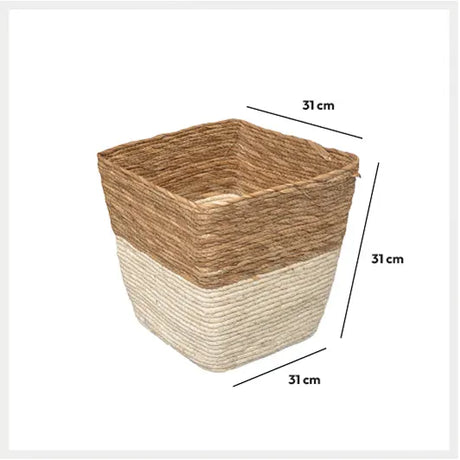 Кутия за съхранение 5five Mix & Modul, Двуцветна, Плетена, 31x31 cm