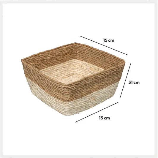 Кутия за съхранение 5five Mix & Modul, Двуцветна, Плетена, 31x15 cm