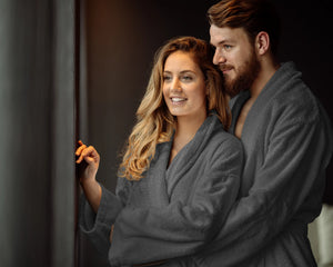 Dreamhouse Cotton Robe, Dark Grey, SM