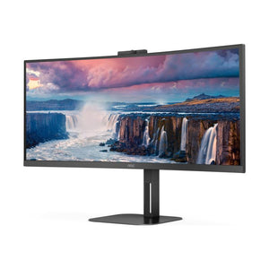 Monitor AOC 34", VA, Curved, WQHD, 100Hz, 4ms, HDMI, DisplayPort, USB, USB-C, Webcam, CU34V5CW/BK