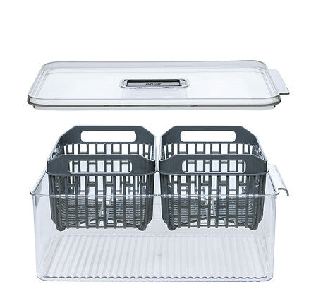 Кутия за хладилник 5five Tidy Fridge, PET, Сива, 32.5 x 22.5 cm