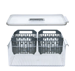 Кутия за хладилник 5five Tidy Fridge, PET, Сива, 32.5 x 22.5 cm