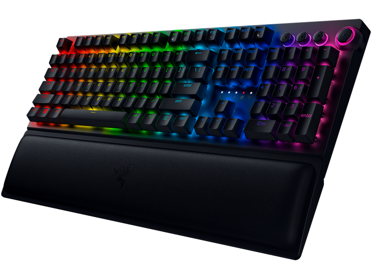 Геймърска клавиатура Razer BlackWidow V4 Pro, Зелени оптични суичове, Разноцветен