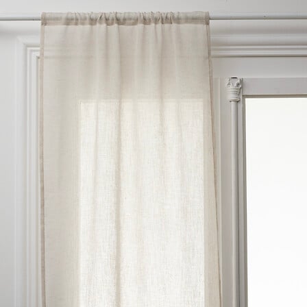 Set of 2 Fred sheer curtains 60 x 160 cm linen-coloured