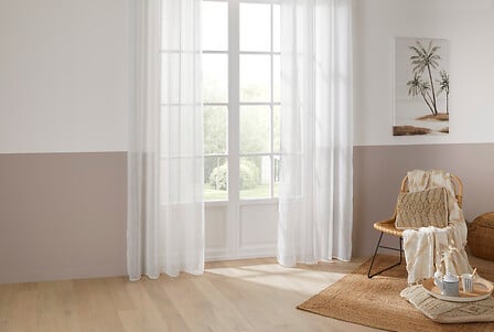 Nata finely-striped sheer curtains 140 x 240 cm