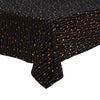 Velvet tablecloth with star pattern 140 x 360 cm, black