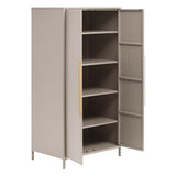 Outdoor cabinet Ironia height 180 cm galvanized steel coffee