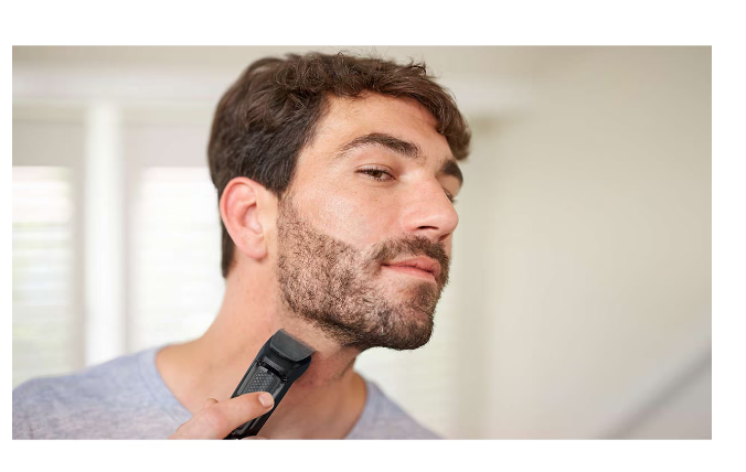 Multifunctional facial trimmer 6 in 1 Philips Multigroom MG3710/15, Cordless, Self-sharpening blades, 4 combs, Black 