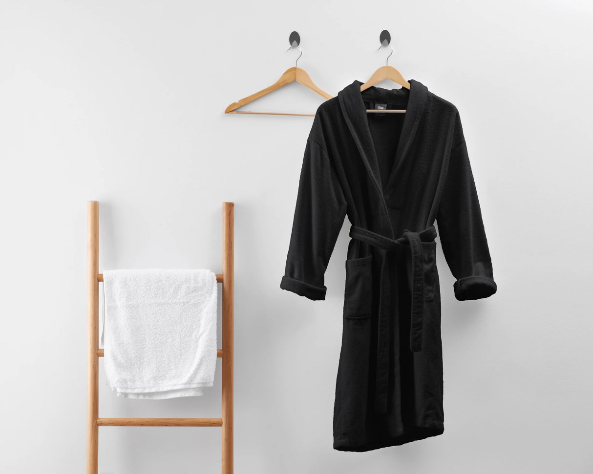 Dreamhouse Cotton Robe, Black, L-XL