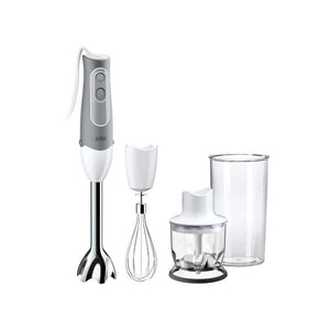 Blender Braun MultiQuick 525, 600 W, Hand mixer for omelet, 2 speeds + Turbo function, stainless steel whisk, shredder, White/grey