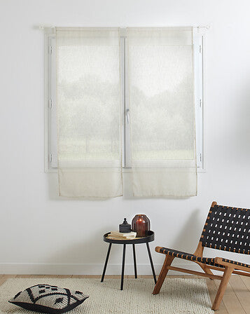 Set of 2 Fred sheer curtains 60 x 160 cm linen-coloured