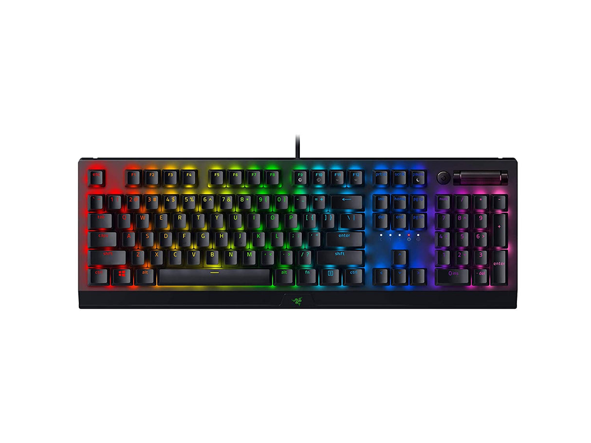 Razer BlackWidow V3 Gaming Keyboard, Green Optical Switches, Black