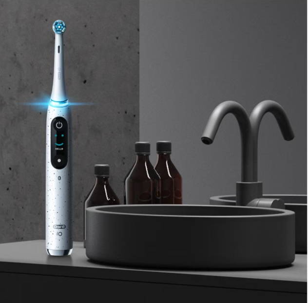 Electric toothbrush Oral-B iO10, Magnetic and micro-vibration technology, Artificial intelligence, LED display, Pressure sensor, 7 modes, Travel set, White