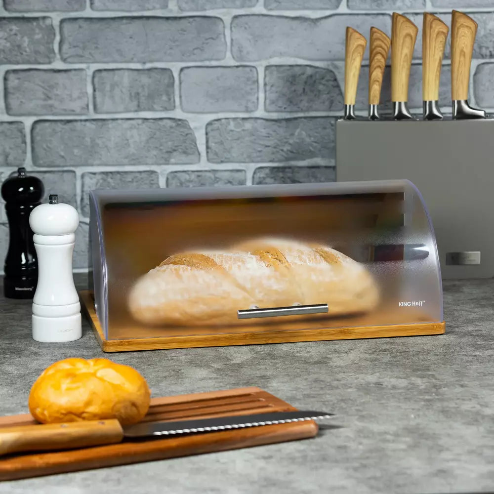 Bread box KingHoff 3210, Bamboo, Length 39 cm