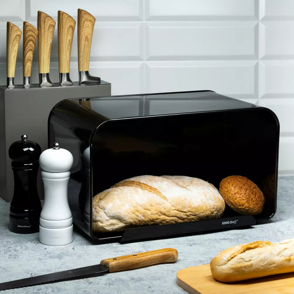 Bread box KingHoff 1071, 35 cm, Black