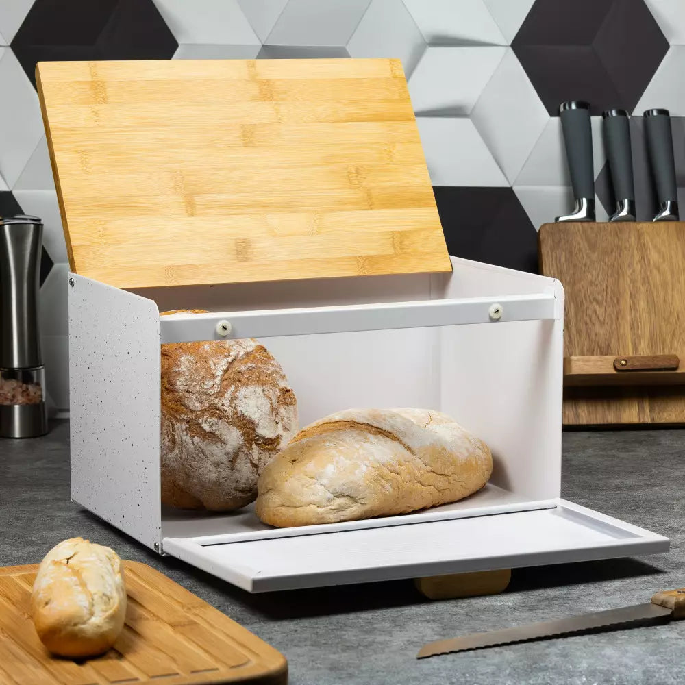 Bread box Klausberg 7466, Double opening, White marble