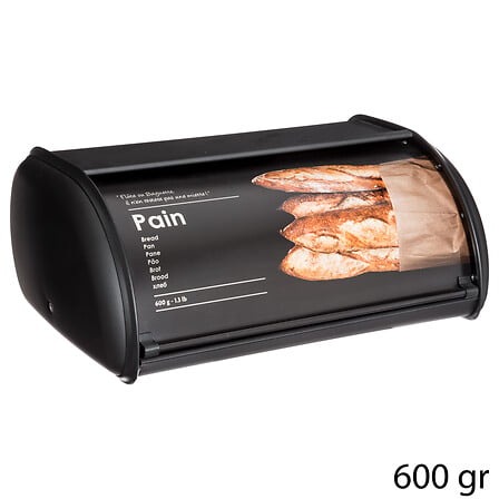 Кутия за хляб 5five Black Edition, Метал, 6.74L, Черна