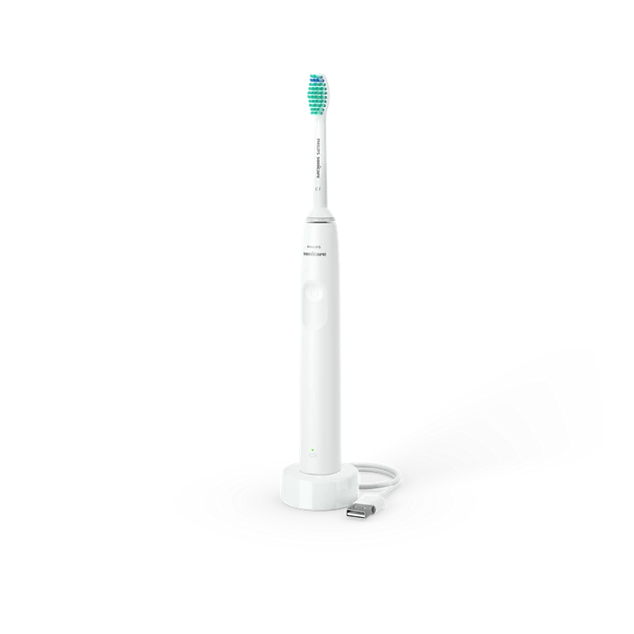 Ел. четка за зъби Philips Sonicare Seria 2100 HX3651/13, 31,000 движения/минута, Quadpacer и SmarTimer, Ергономичен тънък дизайн, 1 накрайник на четката, Бял