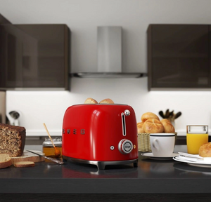 Тостер SMEG TSF01RDEU, 50's Style, 950 W, 2 филии, 6 нива на препичане, Червен