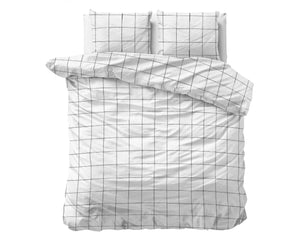 Bedspread Dreamhouse Deep check White, 200 x 220 cm