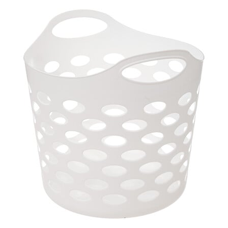 Кош за пране 5five, Полиетилен, 28L, Бял