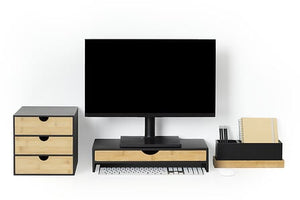 Стойка за монитор 5five Bam Black Bamboo, MDF, Черна