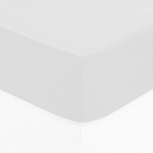 European king-size fitted sheet 160 x 200 cm with 30 cm cap white cotton