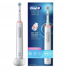 Електрическа четка за зъби Oral-B Pro 3 3000 Sensitive Clean 760918, Бял