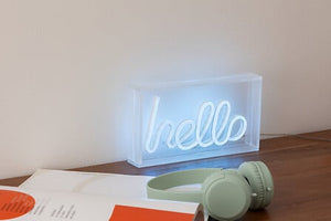 Hello LED neon table lamp 23 x 4 x 12.5 cm blue