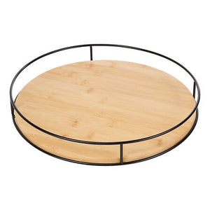 Въртяща се поднос 5five Black Bamboo, Черен, ⌀35 cm