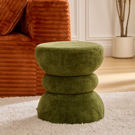 Пуф atmosphera Totem Ritem, Кръгъл, Каки зелен, 36 cm