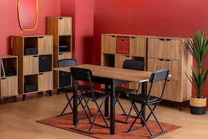 Сгъваем стол Five, Еко кожа PVC, Черен