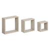 Стенни рафтове 5five Fixy, Комплект 3 броя, MDF, Сиво дъбово, 25 cm