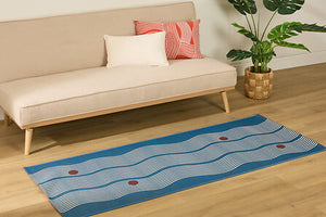 Non slip kitchen rug Nippo 75 x 200 cm blue