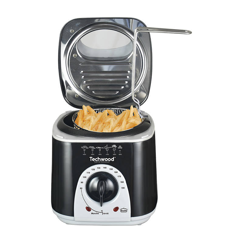 Deep fryer and fondue maker Techwood TFF-86, 950W, 1L, 80-190C, 2in1, Black