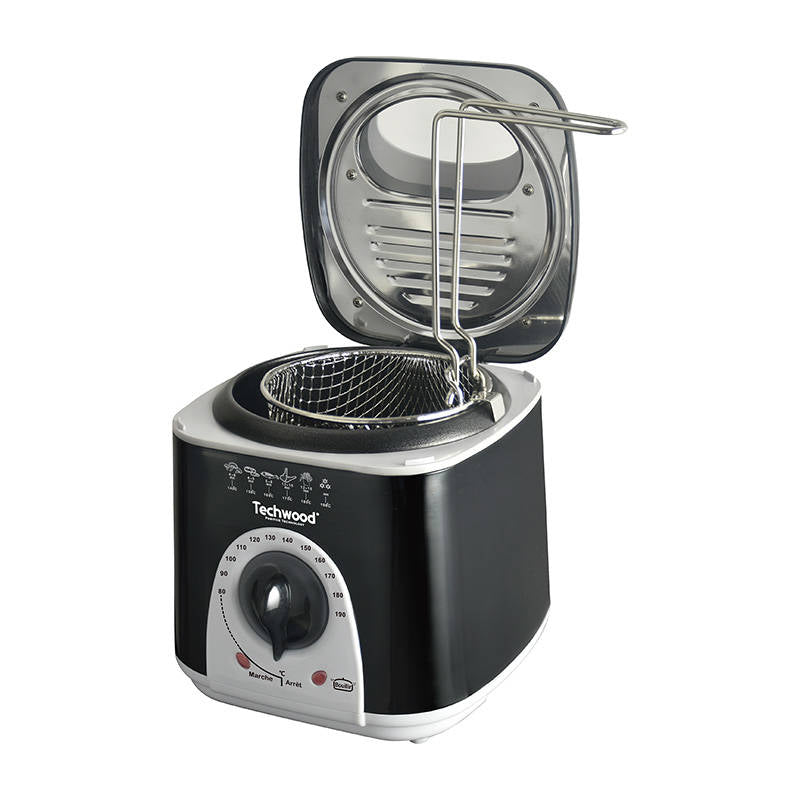 Deep fryer and fondue maker Techwood TFF-86, 950W, 1L, 80-190C, 2in1, Black