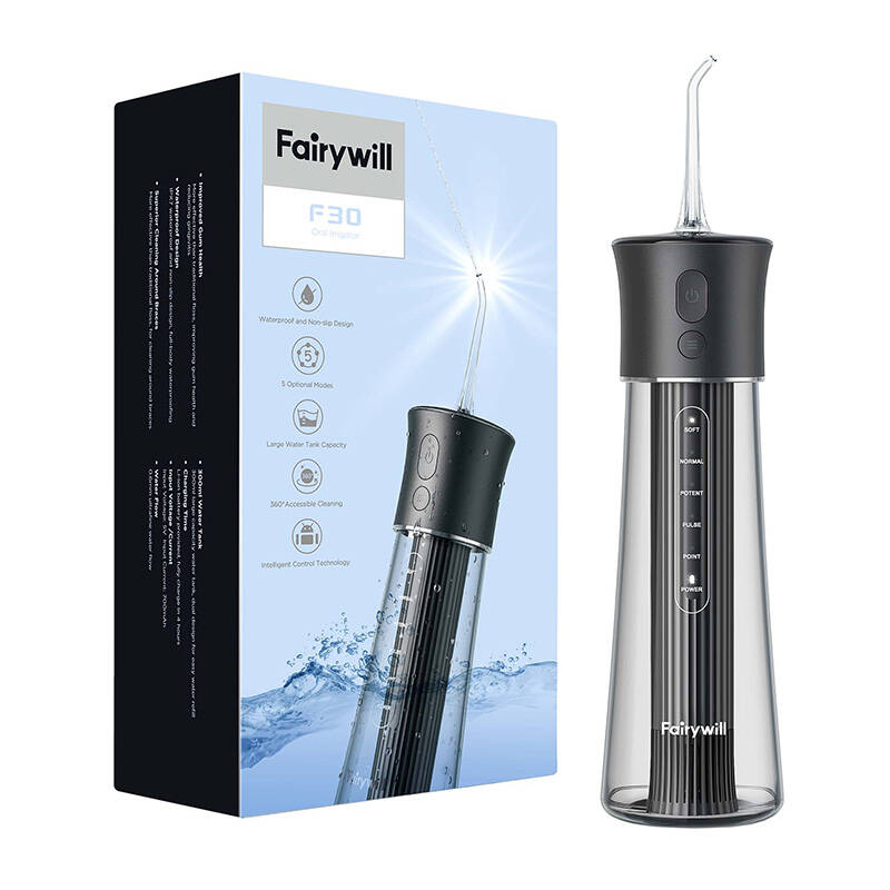 Зъбен душ FairyWill F30, 5 режима, 300ml, Черен