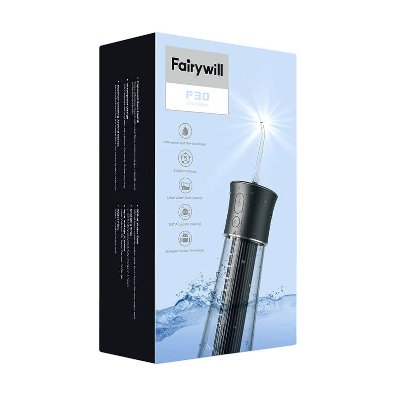 Зъбен душ FairyWill F30, 5 режима, 300ml, Черен